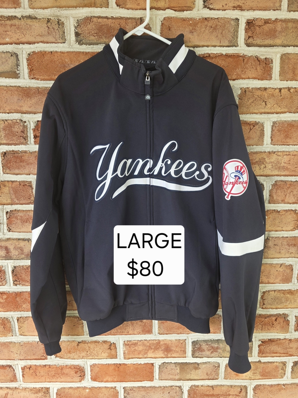 Majestic Yankees Navy and White Varsity Bomber Jacket
